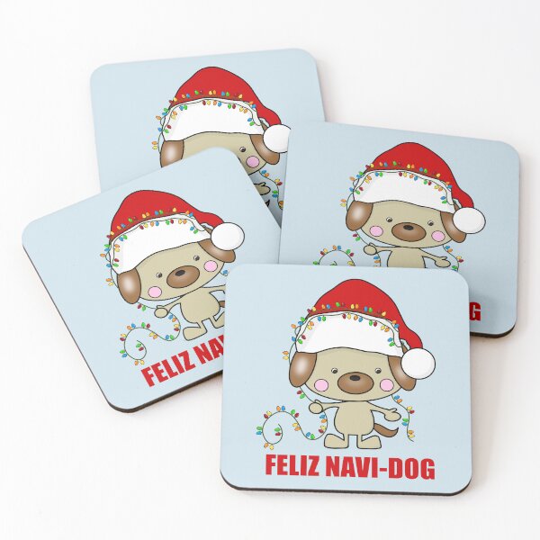 Item preview, Feliz Navi-Dog Christmas Dog con luces navideñas (azul) designed and sold by Gsallicat.