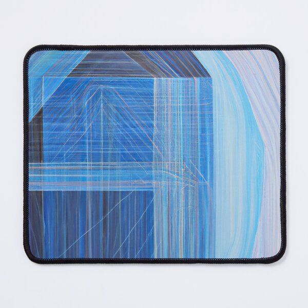 Item preview, Blue Abstract Painting - Fine Lines - Minimalist Geometric - Warm Highlights designed and sold by Inomaly Art.