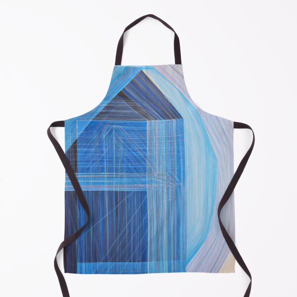 Item preview, Blue Abstract Painting - Fine Lines - Minimalist Geometric - Warm Highlights designed and sold by Inomaly Art.