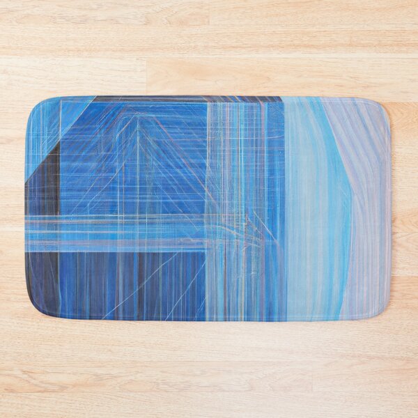 Item preview, Blue Abstract Painting - Fine Lines - Minimalist Geometric - Warm Highlights designed and sold by Inomaly Art.