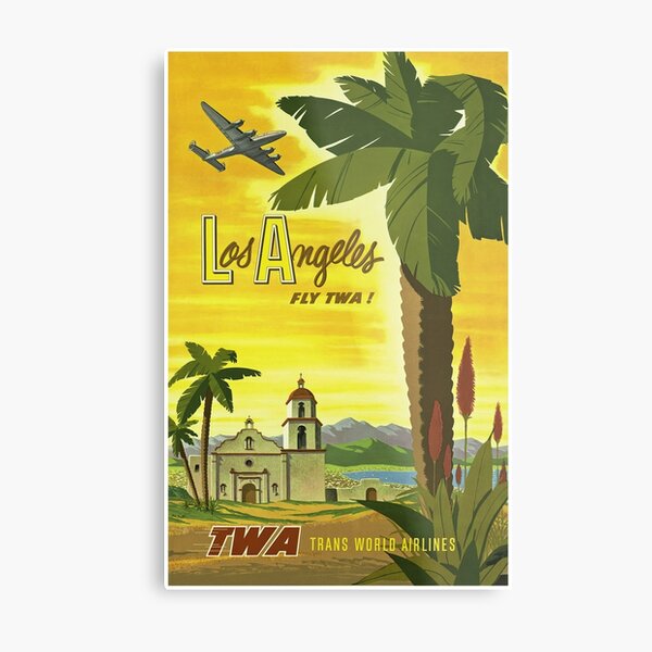 Vintage Los Angeles Travel Poster Metal Print