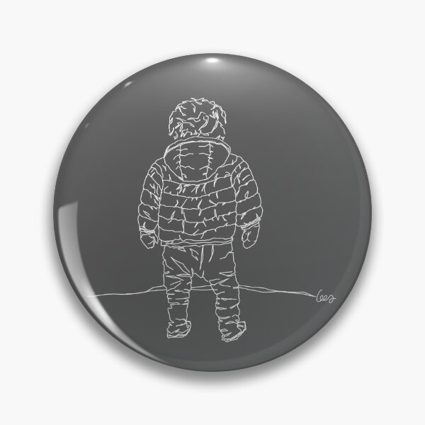 Item preview, Child in down jacket (white outlines, gray background) designed and sold by MentaLee.