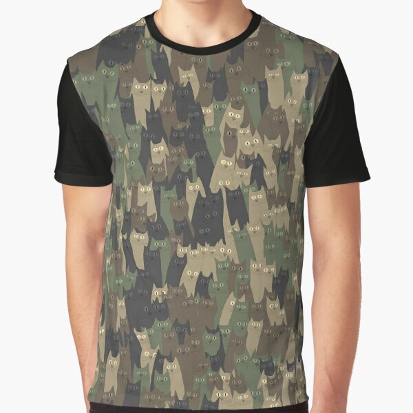 Dark Gray Camo T-Shirt Black And White Camouflage Hip Hop T-Shirts