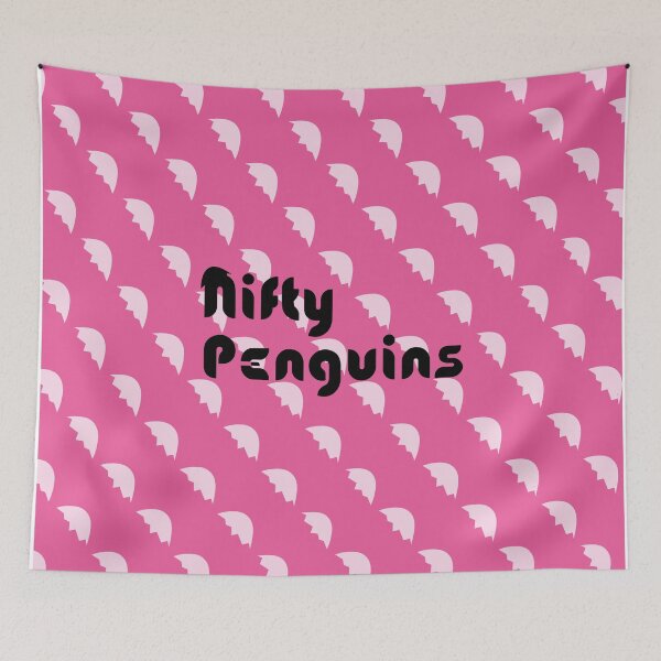 Item preview, White Penguin Eggshell in Pink Background - Nifty Stories designed and sold by NiftyPenguins.