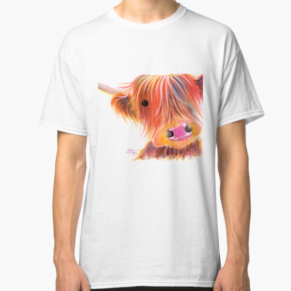 Scottish Highland Cow PRiNT ' SWEET SATSUMA ' by Shirley MacArthur Classic T-Shirt