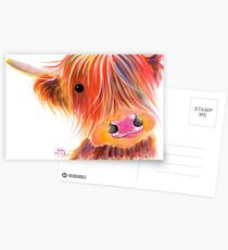Schottische Hochlandkuh PRiNT 'SWEET SATSUMA' von Shirley MacArthur Postkarten