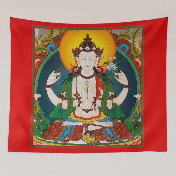 Item preview, TIBETAN ART : Vintage Buddha Avalokiteshvara Print designed and sold by posterbobs.