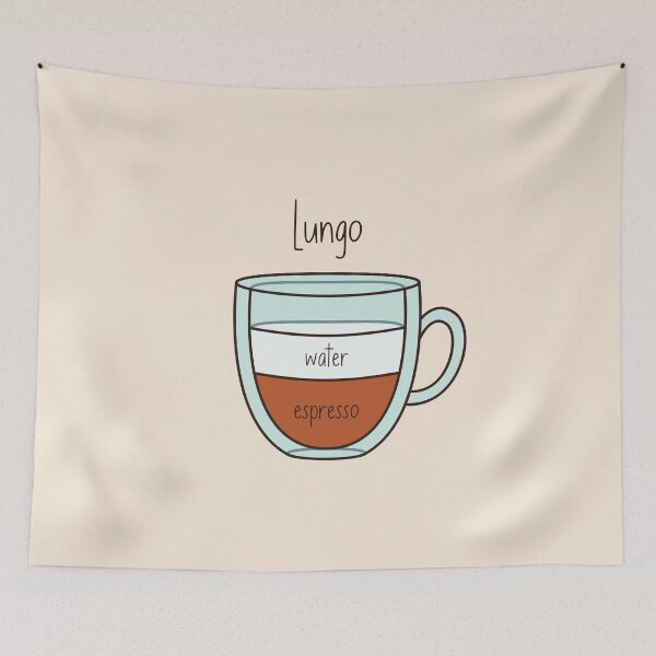 Item preview, Cute Hand Drawn Coffee Proportions - Lungo designed and sold by hotsaucefactory.