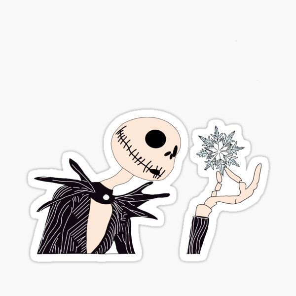 Jack Skellington Version One jack-skellington-version-one-sticker-for-sale-by-elysiandraws-redbubble
