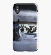 Men of the 16th Infantry Regiment, U.S. 1st Infantry Division wade ashore on Omaha Beach on the morning of 6 June 1944 #DDay iPhone Case
