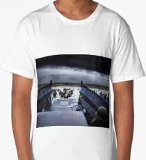 Men of the 16th Infantry Regiment, U.S. 1st Infantry Division wade ashore on Omaha Beach on the morning of 6 June 1944 #DDay Long T-Shirt