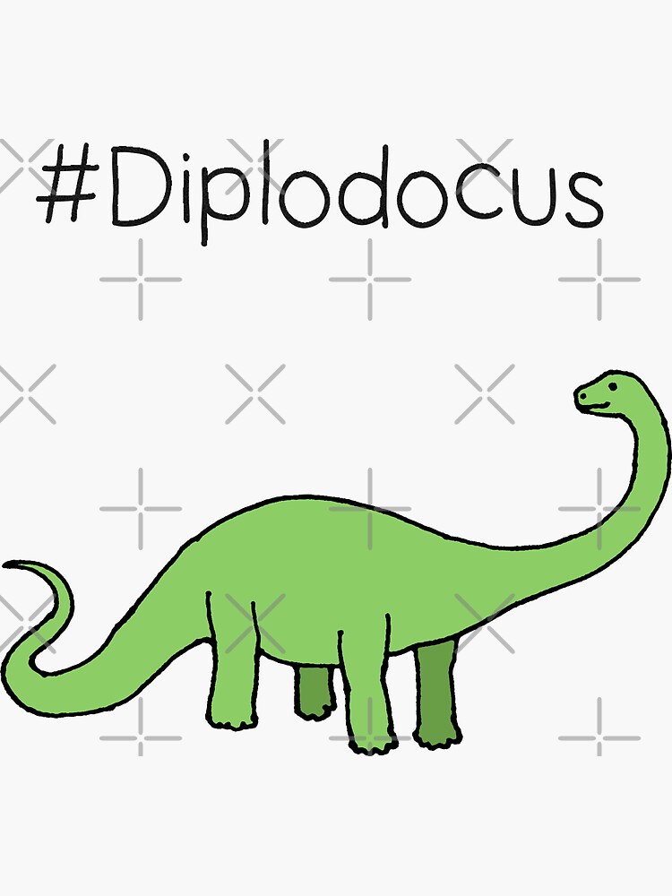 Thumbnail 3 of 3, Sticker, #Diplodocus - dinosaur design by Cecca Designs designed and sold by Cecca-Designs.