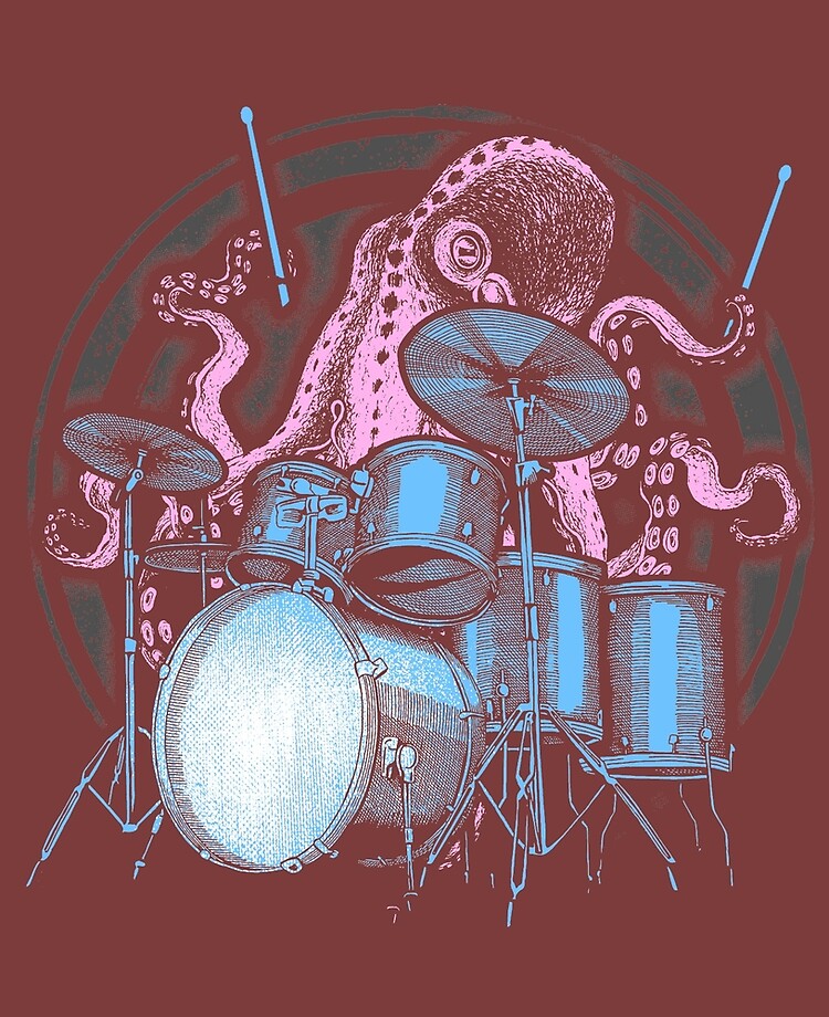 Octopus Drummer Drum Kit Gift T-shirt iPad Case & Skin for Sale by jetz212