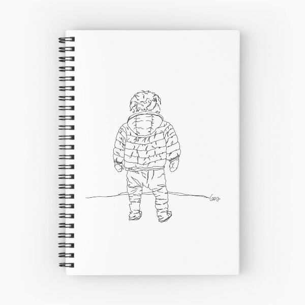 Item preview, Child in down jacket (white, black outlines) designed and sold by MentaLee.