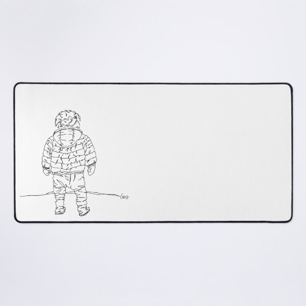 Item preview, Child in down jacket (white, black outlines) designed and sold by MentaLee.