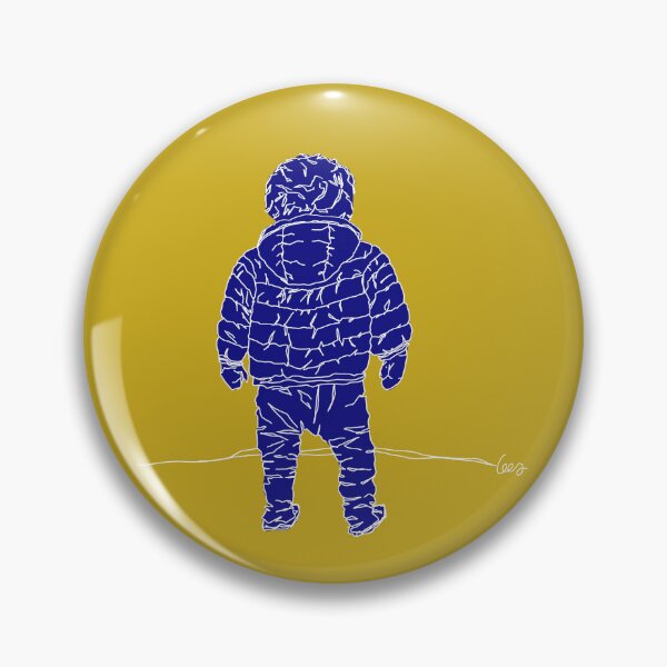 Item preview, Child in down jacket (dark blue, white outlines) designed and sold by MentaLee.