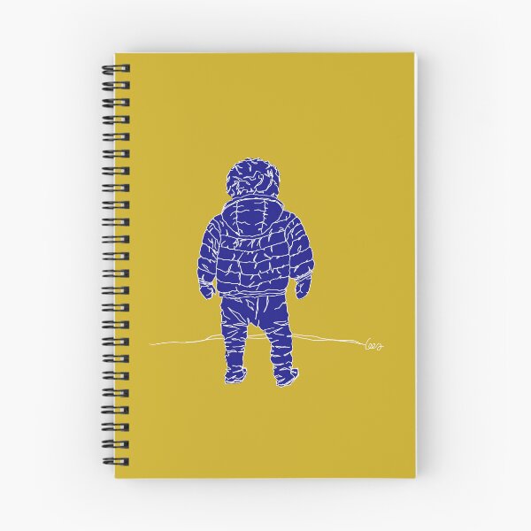 Item preview, Child in down jacket (dark blue, white outlines) designed and sold by MentaLee.