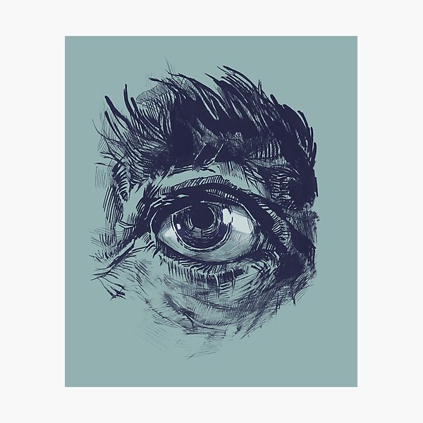 Hairy eyeball is watching you - Dunkelgrün Fotodruck