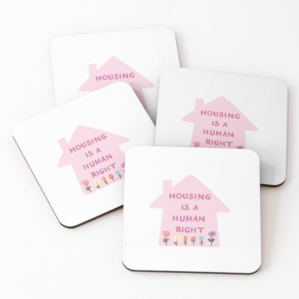 Item preview, Housing is a Human Right Pink with Flowers designed and sold by HeyGoAway.