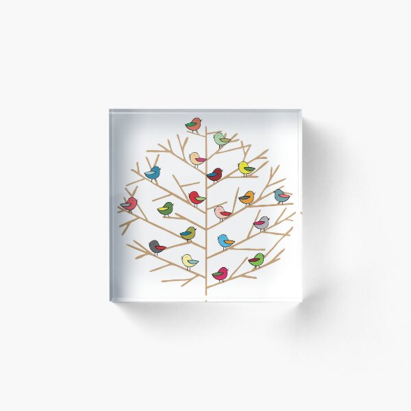 Bird bush Acrylic Block