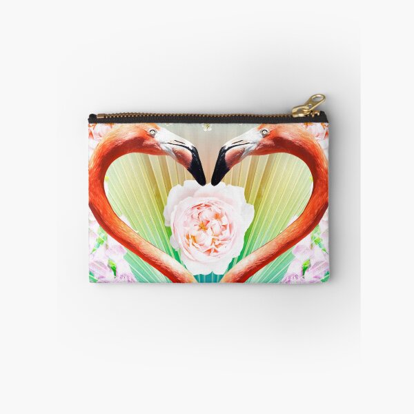 Item preview, Heart shaped Flamingos and roses designed and sold by ArdeaOnline.