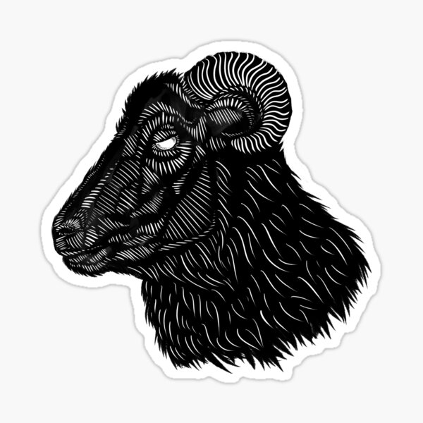 "Black Ram" Sticker by BovaArt | Redbubble