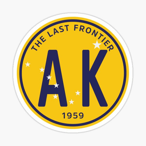 Alaska Vintage License Plate Roundel Last Frontier Sticker For Sale   St,small,507x507 Pad,600x600,f8f8f8 