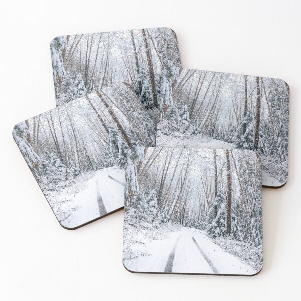 Item preview, Tire Tracks in Snow on a Road into the Woods designed and sold by Open Range Studios.