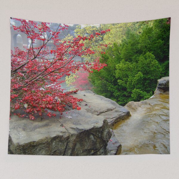 Item preview, Autumn waterfall view at the zoo designed and sold by PowerfulPhotos.