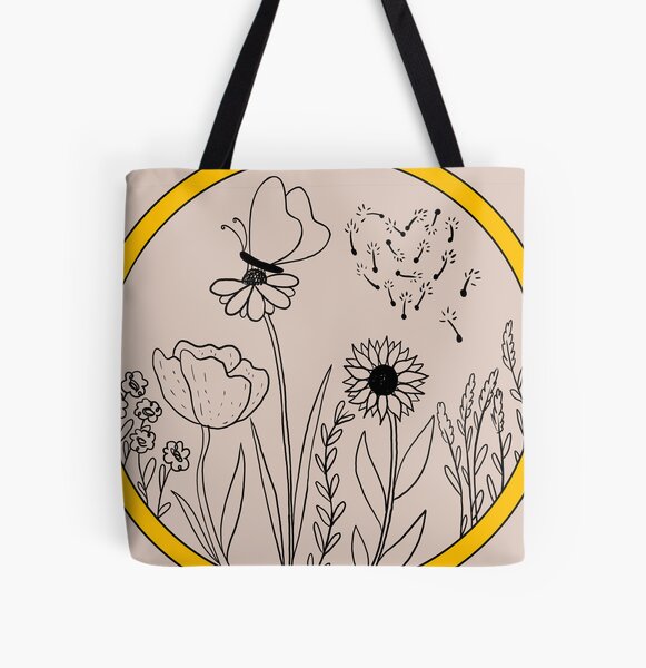 woman with flowers line art Tote Bag for Sale by Daezha Kirk