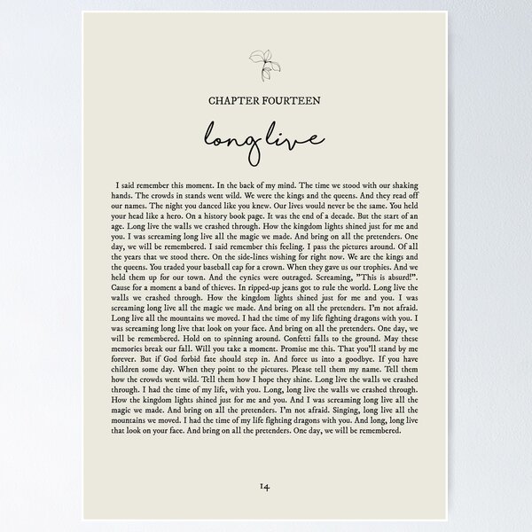 Item preview, Long Live Lyrics designed and sold by queseraseraa.