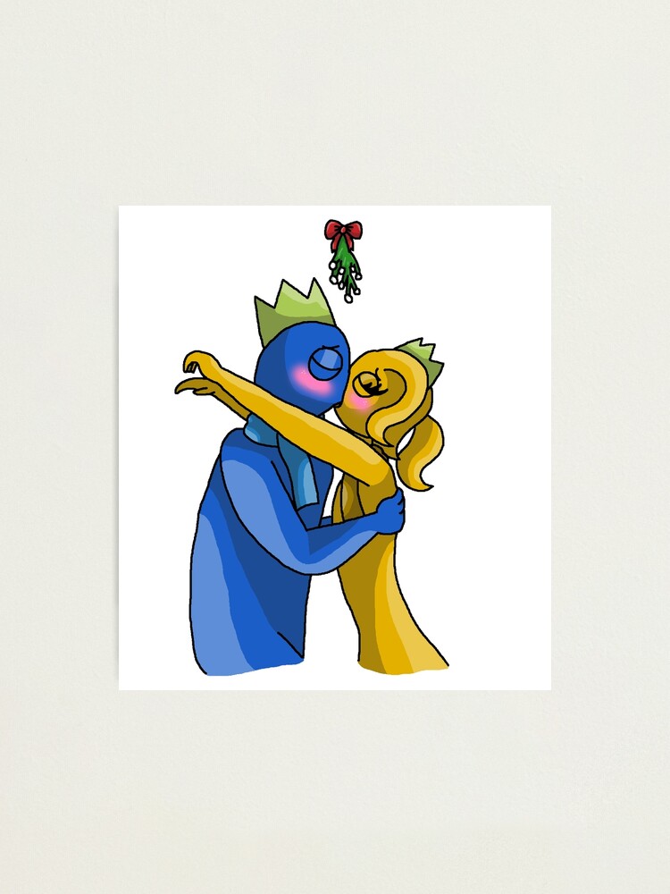 Blue X Gold Mistletoe (Rainbow Friends) | Photographic Print