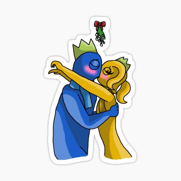 Blue X Gold Mistletoe (Rainbow Friends) Sticker for Sale by