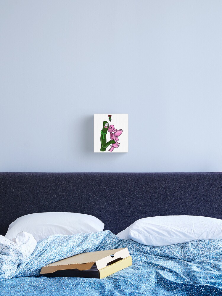 Green X Pink Mistletoe (Rainbow Friends) | Canvas Print