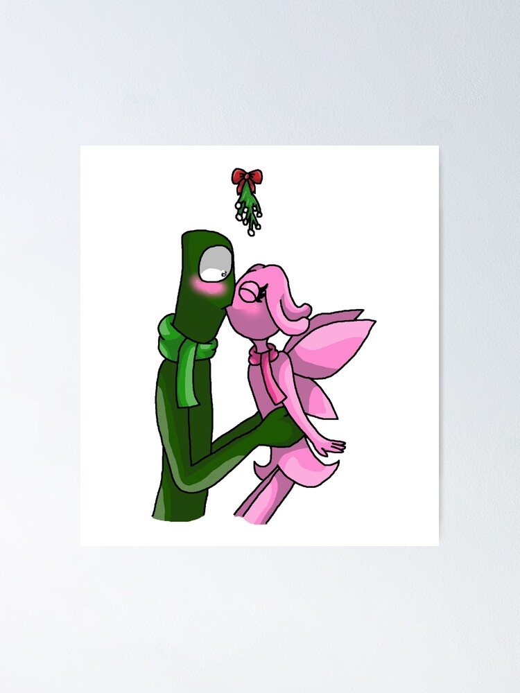 Green X Pink Mistletoe (Rainbow Friends) | Poster