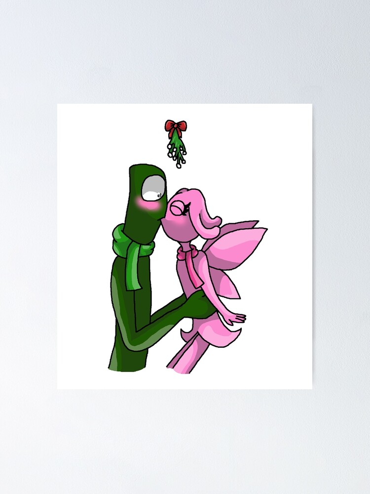 Red X Magenta Mistletoe (Rainbow Friends) | Sticker