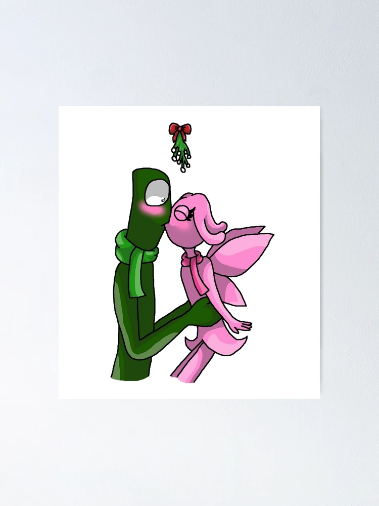 Red X Magenta Mistletoe (Rainbow Friends) Poster for Sale by