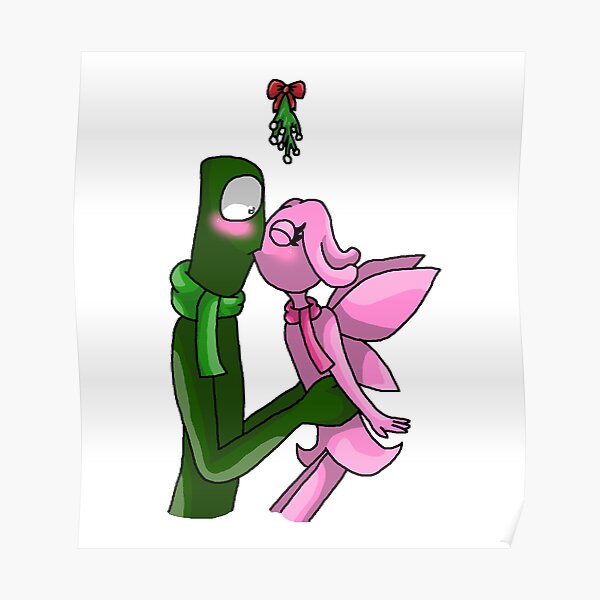 "Green X Pink Mistletoe (Rainbow Friends)" Poster for Sale by Clawort