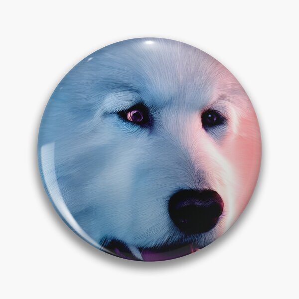 Item preview, White Samoyed dog portrait - neon light #24 designed and sold by supeart.