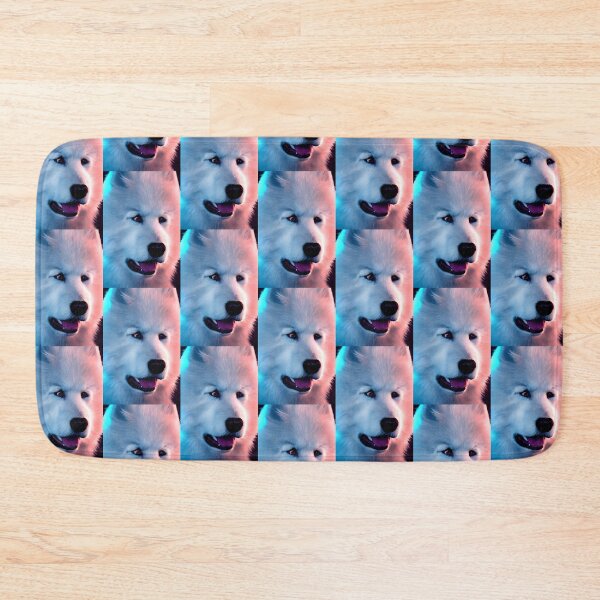 Item preview, White Samoyed dog portrait - neon light #24 designed and sold by supeart.