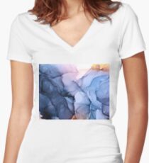 Captivating 1 - Alcohol Ink Painting Women's Fitted V-Neck T-Shirt