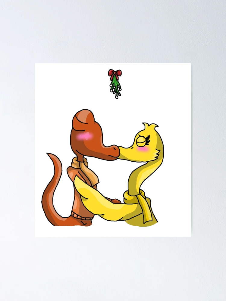 Red X Magenta Mistletoe (Rainbow Friends) Poster for Sale by