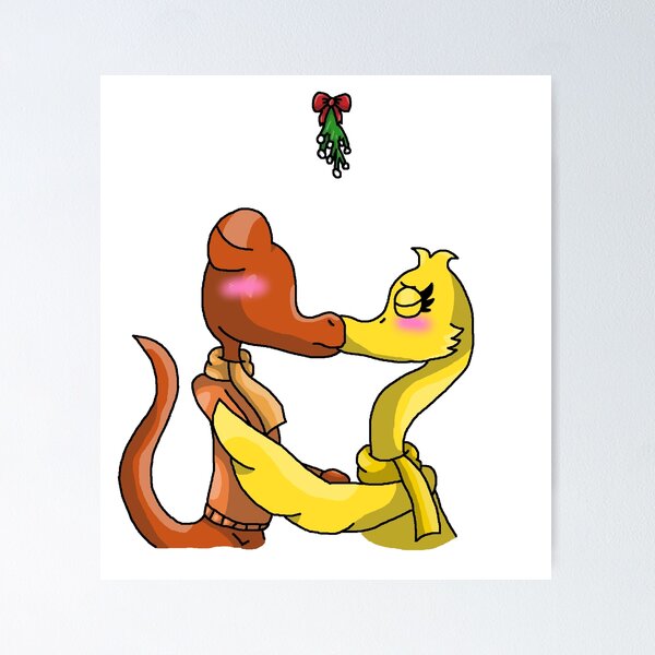 Red X Magenta Mistletoe (Rainbow Friends) | Poster