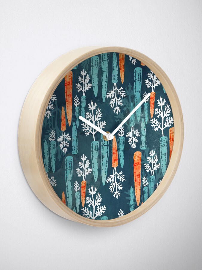 Alternate view of Watercolor carrot repeat Clock