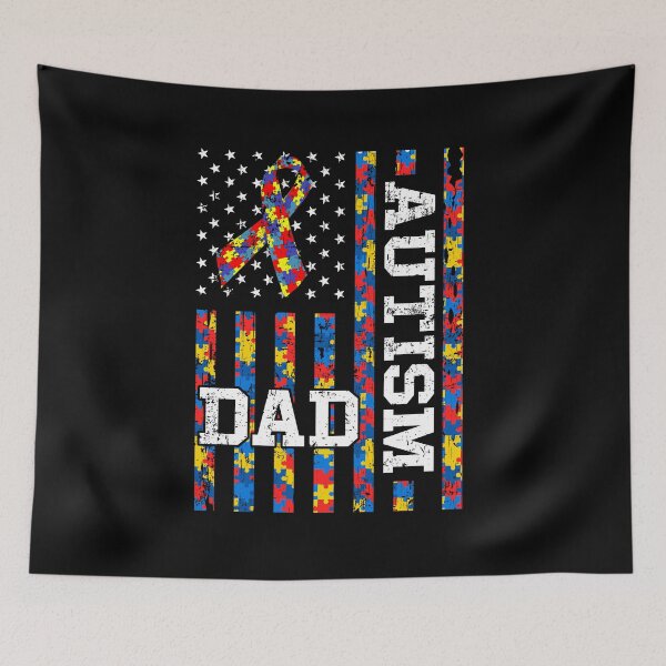 Item preview, Autism awareness proud autism dad vintage us flag designed and sold by gastonfongemie.