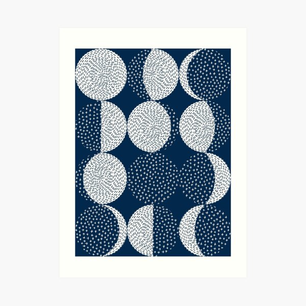 Moon Phases / repeat pattern Art Print