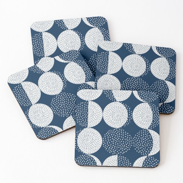 Moon Phases / repeat pattern Coasters (Set of 4)