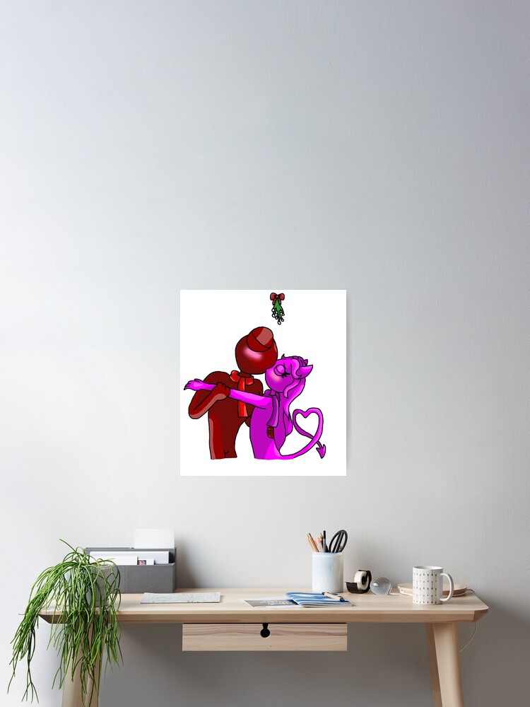 Red X Magenta Mistletoe (Rainbow Friends) Poster for Sale by