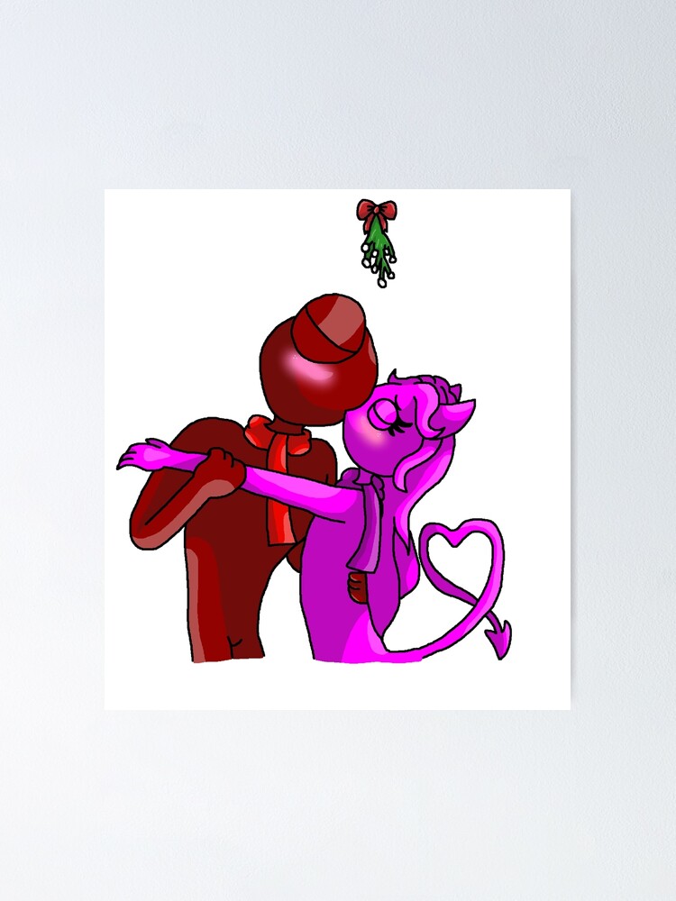 Red X Magenta Mistletoe (Rainbow Friends) | Poster