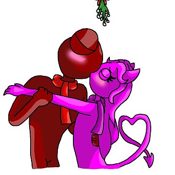 Red X Magenta Mistletoe (Rainbow Friends) | Sticker